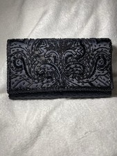 Vintage La Regale Black Beaded Clutch Evening Bag Hand Beaded Formal Purse