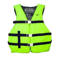 Speedo Adult Basic Life Vest with Buckle Closure in Green, 90 Pounds  Up