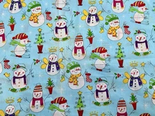 VINTAGE 2005 Christmas Snowman Holiday Cheer For Fabric Traditions BTHY 18”x44”