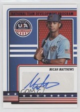 2023 Panini USA Baseball Stars & Stripes Micah Matthews (Blue Ink) Auto 0w3