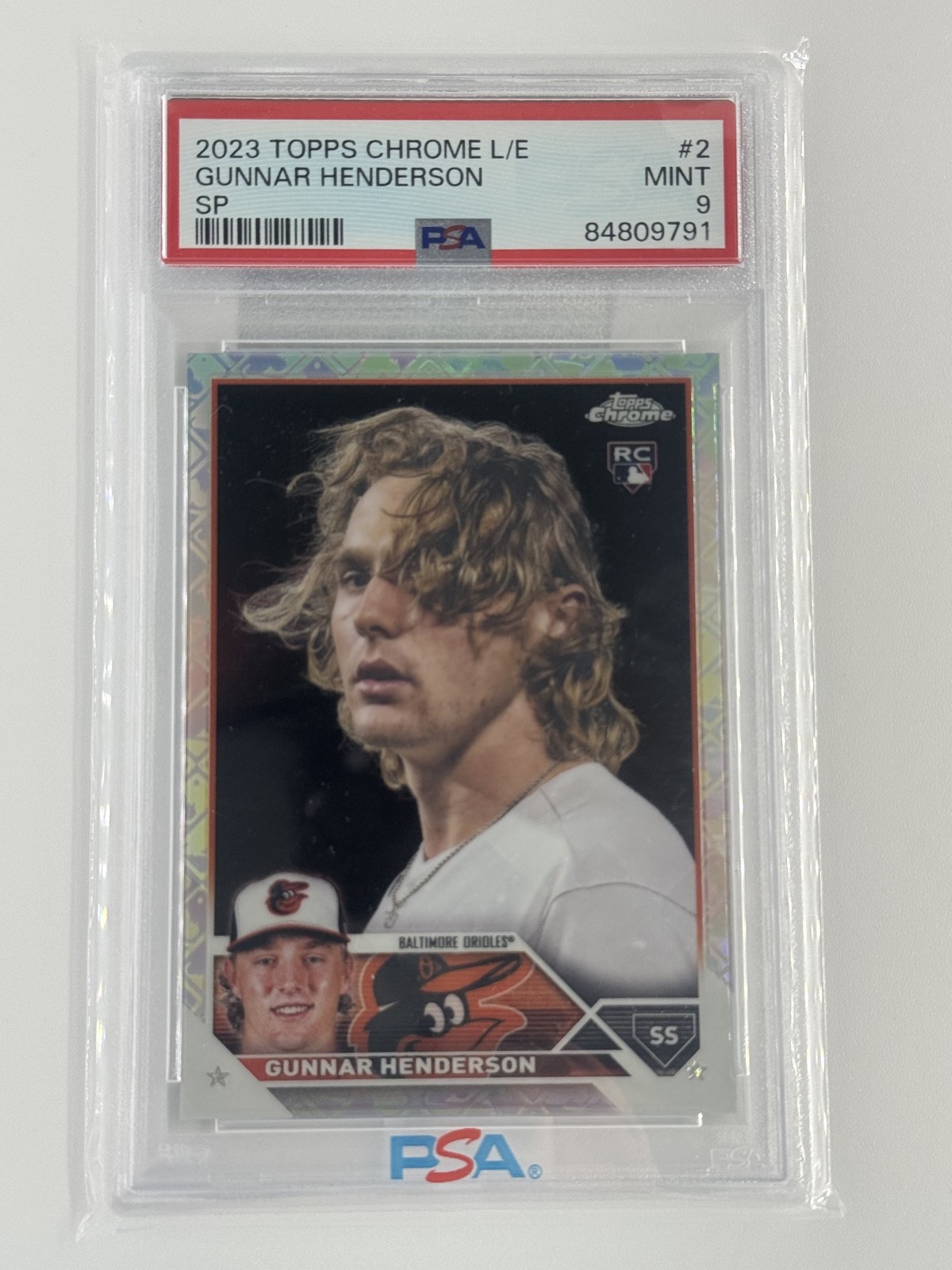 2023 Topps Chrome Logofractor Image Variation Gunnar Henderson (RC) PSA 9