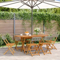 GartenstüHle 6Er Set Klappbar Grau Poly Rattan Massivholz Terrasse Balkon