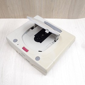 Sega Saturn white console with Hori Fighting Stick SS Virtua Gun & 5 Games Japan