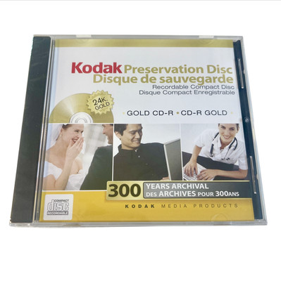Kodak Preservation 24K Gold CD-R Disc 52x 700MB 80 Min New Sealed Recordable