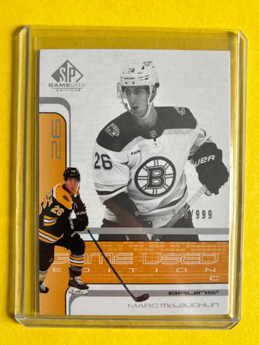 Marc McLaughlin 2022-23 SP Game Used R-4 /999 Bruins Rookie