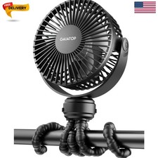 Mini Portable Stroller Fan, Battery Operated Small Clip on, Detachable 3 Spee...