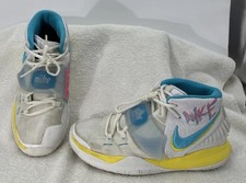 Nike Shoes Youth 6Y Kyrie 6 GS White/Blue Fury-Opti Yellow Graffiti BQ5599 101