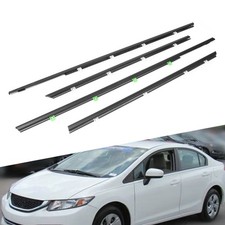 Set Car Outside Window Moulding Trim Weather Strips Seal For Honda Civic 2012-15 Set Car Outside Window Moulding Trim Weather Strips Seal For Honda Civic 2012-15