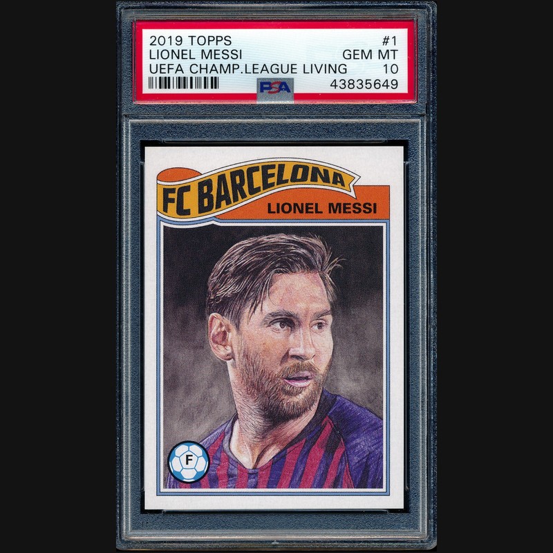 2019 Topps Living UEFA Champions League #1 Lionel Messi PSA 10 Gem Mint
