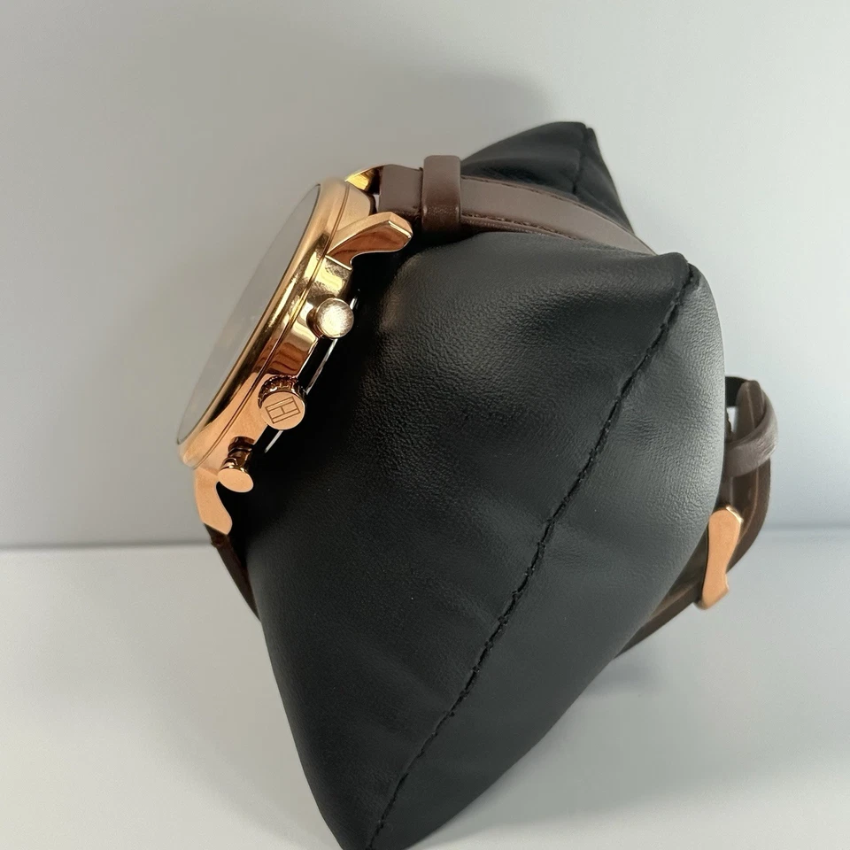 TOMMY HILFIGER LEGEND 1710566 44mm Men’s Watch Black Dial Brown Leather Band - Image 3 of 4