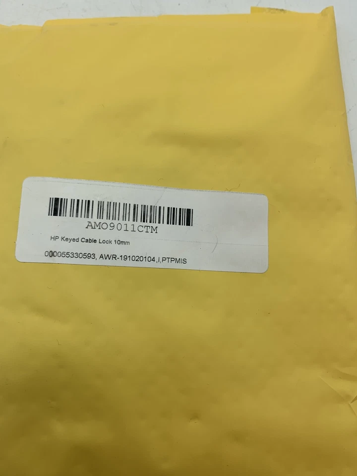 SEALED LOT OF 2 HP Keyed Cable Lock 10mm T1A62AA w/ FREE SHIPPING - Image 3 of 4