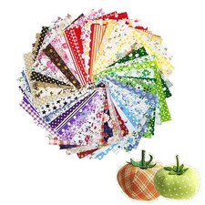 60 Pcs 4" x 4" 10cm x 10cm Assorted Craft Fabric Bundle Squares Patchwork Fa...