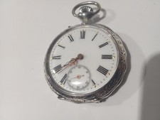 Antiguo reloj Remontoir Cylindre 10 Rubis de plata de dos tapas y marco