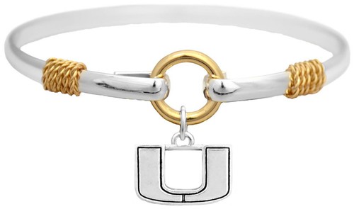 Miami Hurricanes zweifarbig Silber Gold Manschette Armreif Armband Charm Schmuck UM