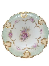 CMC Limoges PINK ROSES Salad Plate w GOLD Charming & Romantic!