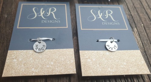 Personalised Hand Stamped Name Charm Pendant 10mm Disc with Jump Ring - Picture 8 of 8