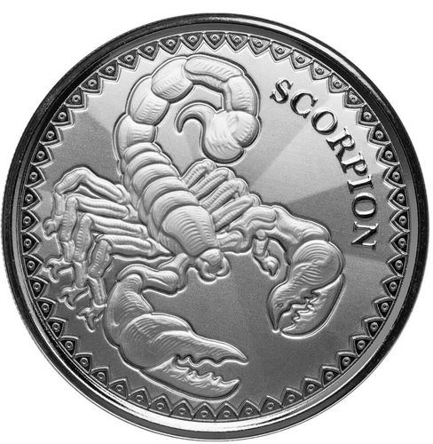 2022 - Chad Scorpion 1 oz .999 Fine Silver Bu Coin PROOFLIKE Scottsdale Mint