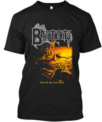 NWT Brutality When the Sky Turns Black American Death Metal Band T