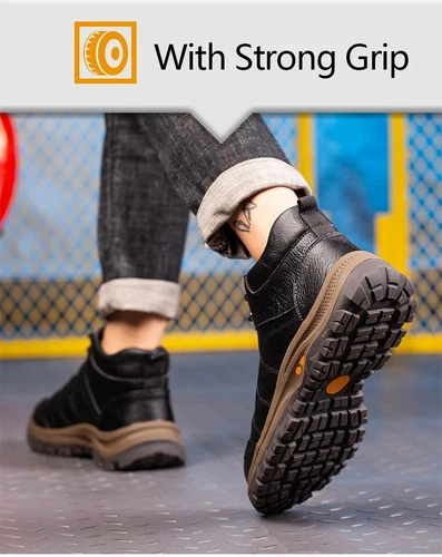 Men Safety Shoes Work Boots Steel Toe Shoes Safety Boots Anti-Smashing Sneakers - Picture 14 of 25