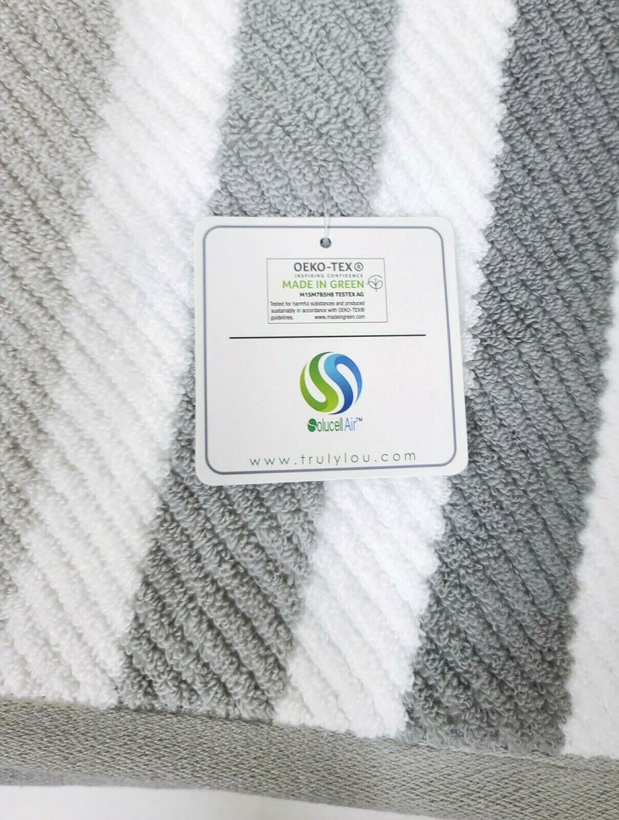 NEW TRULY LOU WHITE,GRAY QUICK DRY COTTON BATH,HAND,SET OF 4 WASHCLOTHS