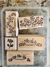 Stampin Up! Retired Vintage 2002 Floral Stamps