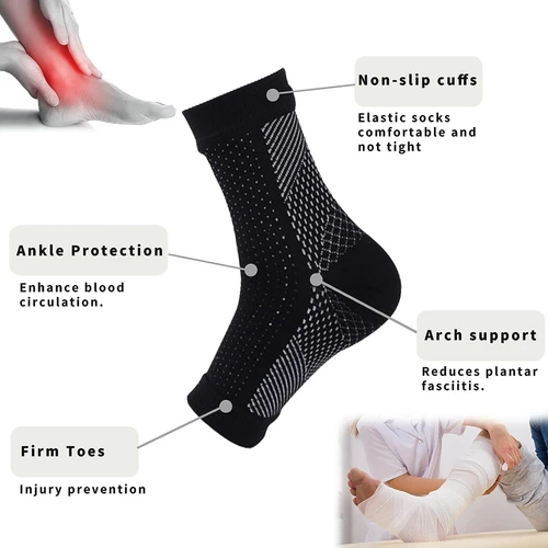 Calcetines de compresión calmante aliviar hombres y mujeres neuropatía alivio del dolor calcetines tobilleros NUEVO - Imagen 8 de 14