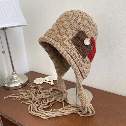 Mujeres Gorro Tejido Gorra Ganchillo a Mano Cálido Orejera Sombrero Borla Retro Cálido - Imagen 16 de 19