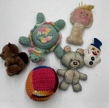 Lot Of Vintage Plush Stuffed Animals Turtle Bear Ball Beaver Squirrel