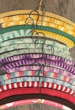 Lot of 16 Vintage Wooden Crocheted Hangers Cute Country Retro 70  s 80  s Crochet