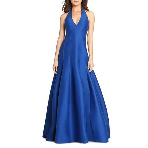 Vestido Halston Azul Real Heritage Sin Mangas Halter Vestido Formal Talla XS O - Imagen 2 de 11