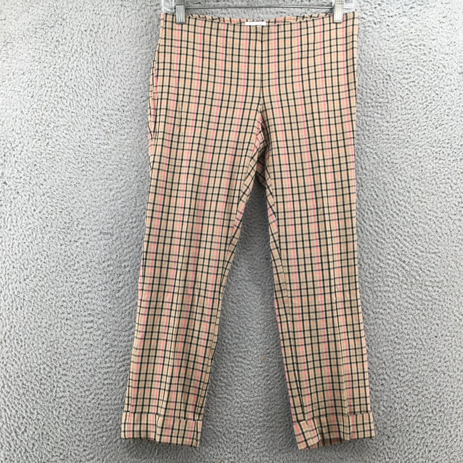 J.Jill Capri Pants Women 4P (actual 29x24) Multicolor Plaid Cotton Blend Pull On