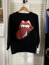 Rolling Stones Long Sleeve Spikey Tongue Pullover Sweatshirt Small