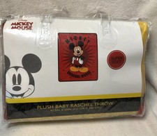 Disney Mickey Mouse Plush Baby Raschel Throw Super Soft 43.5x55 Inch NEW