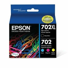 EPSON 702XL HIGH CAPACITY BLACK STANDARD MULTI COLOR INK CARTRIDGES DM
