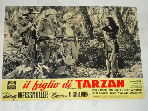 JOHNNY WEISSMULLER/TARZAN FINDS A SON/U10NO/ 3 ITALIAN posters - Picture 3 of 3