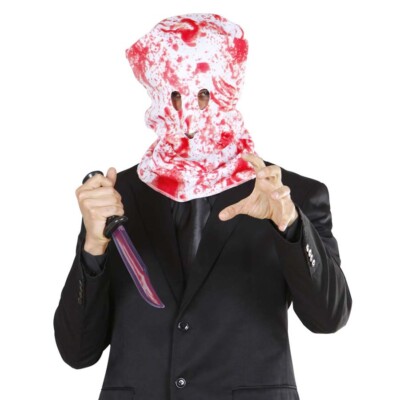 BLUTIGE MASKE LARVE # Psychopath Kidnapper Killer Horror Halloween Kostüm Party