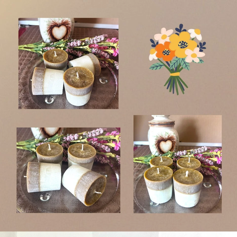 Set votivo de cera natural para cupcakes de vainilla - Vegano - Juego de regalo - Velas perfumadas -  Foto 4 de 4