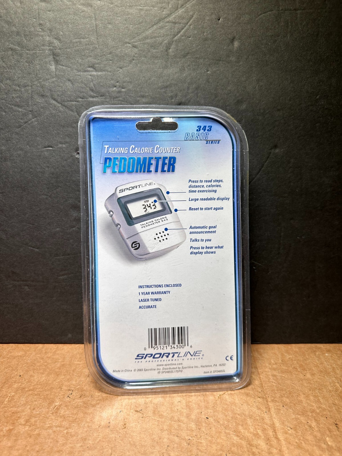 Sportline 2003 Talking Calorie Counter Pedometer Model 343 for sale