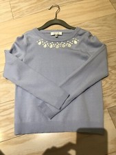 Milly Minis Girl’s Sweater With Gems, Size 8, Light Blue