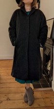 Vintage Laura Ashley Soft Wool Alpaca Grey Charcoal Coat Size 12 S M