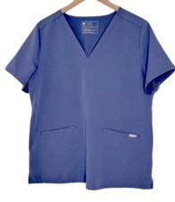 FIGS Women  s Scrub Top XL Technical Collection Casma Heather Blue Career Nurse
