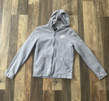 Nike Full Zipper Sportswear Thumb Hole Jacket Grey Hoodie Size L Large