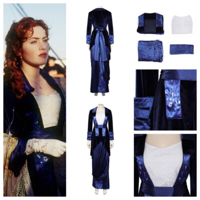 Titanic Rose DeWitt Bukater Cosplay Costume Dress Halloween