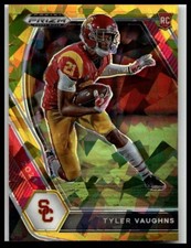 2021 Panini Prizm Draft Picks Collegiate #160 Tyler Vaughns Gold Ice USC Trojans