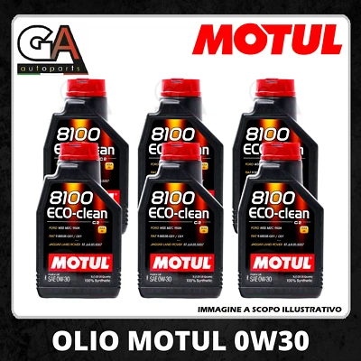 Huile de Moteur Voiture Motul 8100 Eco-Clean 0w30 6 Litres 100% Synthétique Acea - Photo 1/4