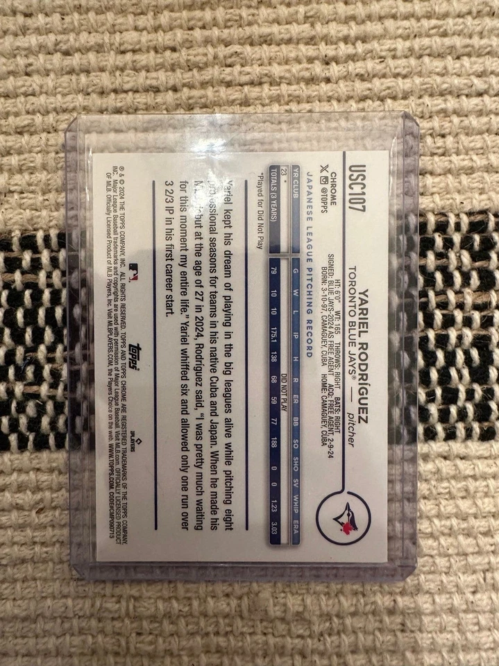 2024 Topps Chrome Update Toronto Blue Jays Yariel Rodriguez /175 SP RC - Image 2 of 2