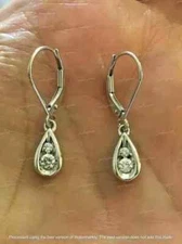 2.00Ct Round Cut Lab-Created Diamond Drop/Dangle Earrings 14K White Gold Finish