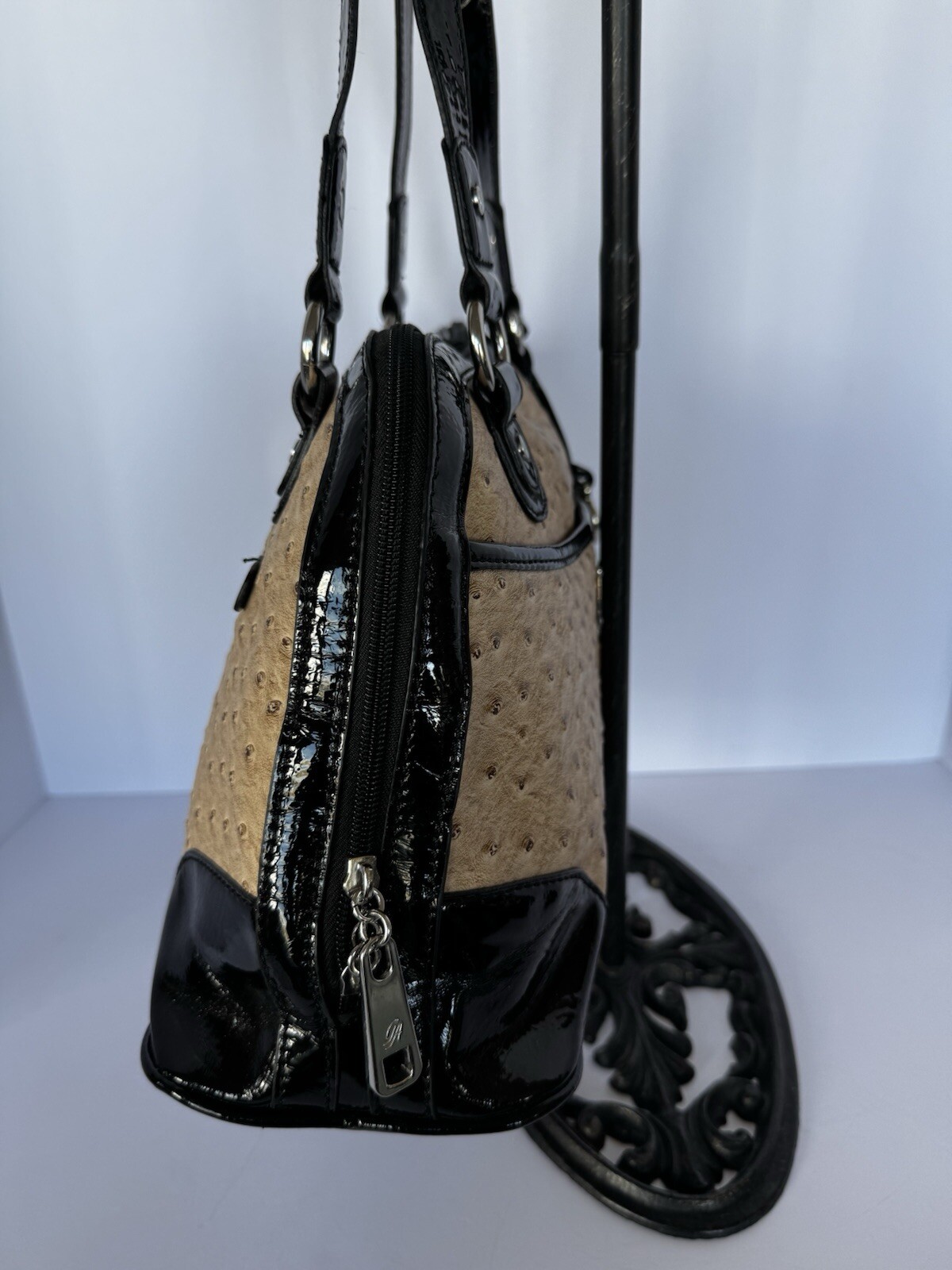 GRACE ADELE OSTRICH EMBOSSED GORGEOUS HANDBAG, VE… - image 8