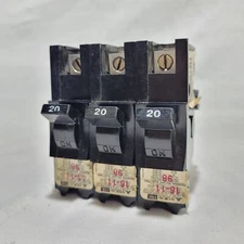 Lot Of 3 FPE American NB111020 20 Amp 1 Pole 120/240VAC Type NB Circuit Breakers