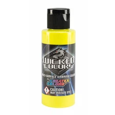  Createx Wicked Colors W024 Fluorescent Yellow 2oz. water-based airbrush paint